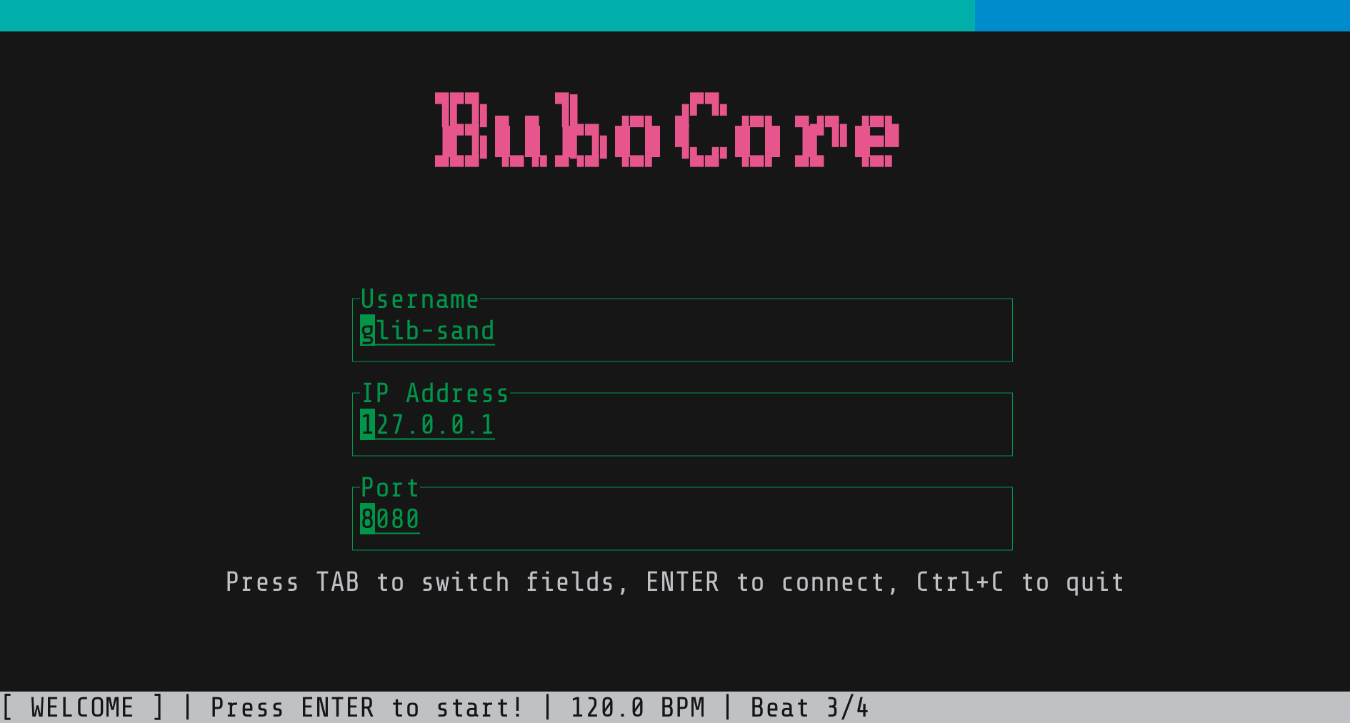 Interface du TUI bubocoretui